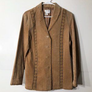 Coldwater Creek Brown Suede Leather Jacket size M